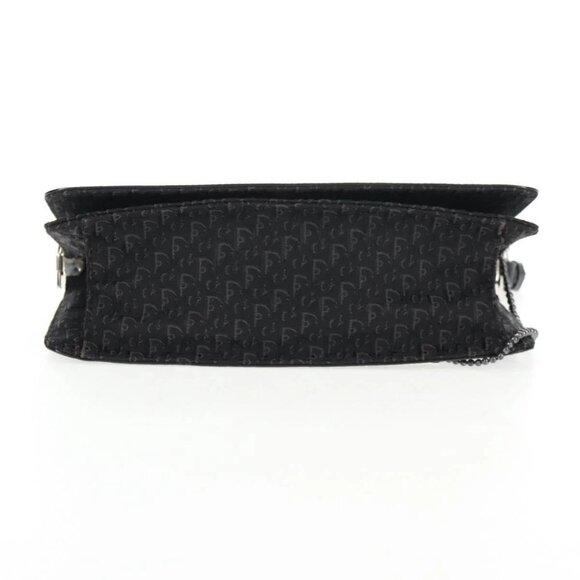 Christian Dior Trotter Canvas Shoulder Bag Black Silver Auth hk2968V - Picture 7 of 16
